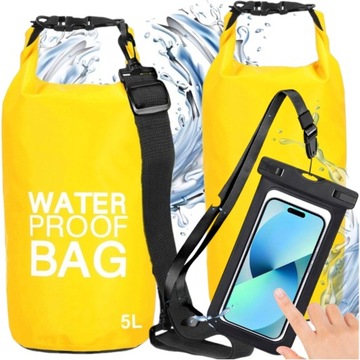 ZESTAW WOREK WODOODPORNY TORBA 5L+ ETUI NA TELEFON