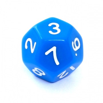 KOSTKA KOŚĆ do gry RPG matowa niebieska K12