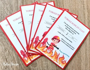 Приглашения на день рождения Годовалый пожарный охранник