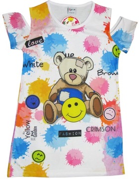 128 (7/8) Tunika bluzka Z MISIEM bawełna kr