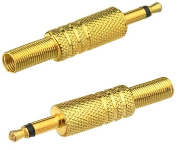 Wtyk Jack 3.5mm mono złocony 10szt