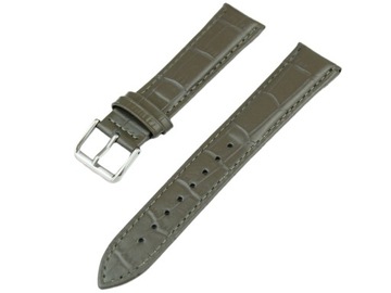 18 MM SZARY PASEK DO ZEGARKA WZÓR WĘŻOWY SKÓRA
