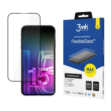 Szkło Hybrydowe MAX do iPhone 15 Pro Max 3mk FG Max ochrona ekranu