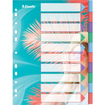Przekładki do segregatora PP A4 10 przekładek Colour`Breeze ESSELTE