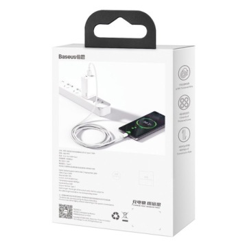 Кабель USB на USB-C Baseus 66Вт 6А 2м Белый