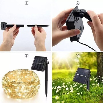 Солнечные садовые фонари - микролампы 12м 100LED