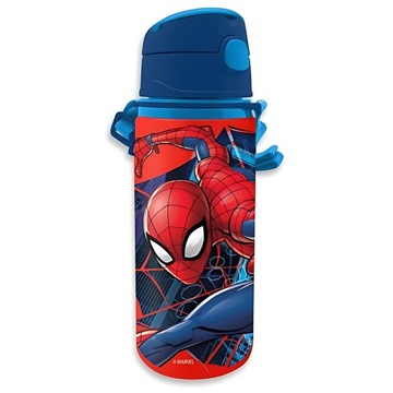 Bidon aluminiowy butelka ze słomką 600ml Spiderman
