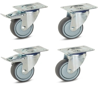 ZESTAW KÓŁ OBROTOWE KOŁO KÓŁKO 80MM 80KG 4SZT