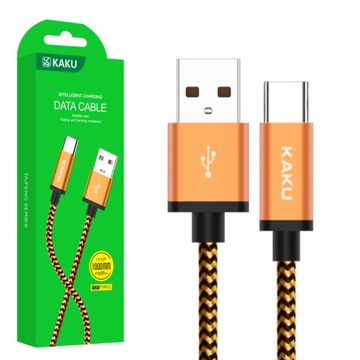 KABEL USB QC TRANSFER ŁADOWANIE SZYBKI W OPLOCIE NYLON USB-C 100CM