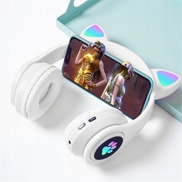 БЕСПРОВОДНЫЕ НАУШНИКИ B39 С BLUETOOTH RGB КОШАЧЬИ УШИ ДЛЯ ДЕТЕЙ
