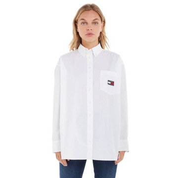 TOMMY HILFIGER KOSZULA DAMSKA OVERSIZE BIAŁA r.S