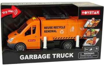 АВТОМОБИЛЬНЫЙ МУСОРОВОЗ С ПОДЪЕМНЫМ МУСОРНЫМ БАКОМ АВТОМОБИЛЬНЫЙ СВЕТ ЗВУК