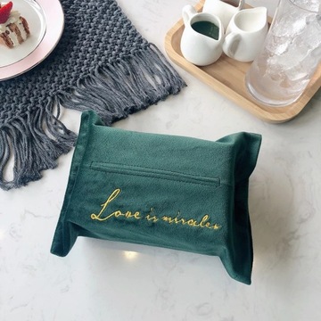 TPXCKz Крышка коробки для салфеток Бархатная коробка для носового платка с вышивкой Держатель для салфеток