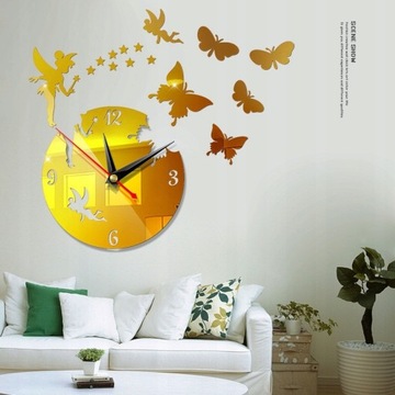 3D Stereo Wall Clock Mirror Sticker DIY Fashi