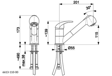 KFA Смеситель для кухни INDIRA, ХРОМ