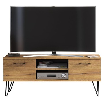 STOLIK SZAFKA RTV TV LOFT RETRO DĄB/CZARNY LFT004