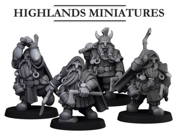 Dwarf Rangers throwing Axes x5 Highlands Miniature