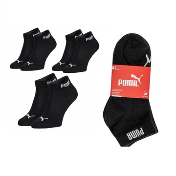 Skarpety PUMA QUARTER czarne 3pack 39-42 oryginalne skarpetki zakostki