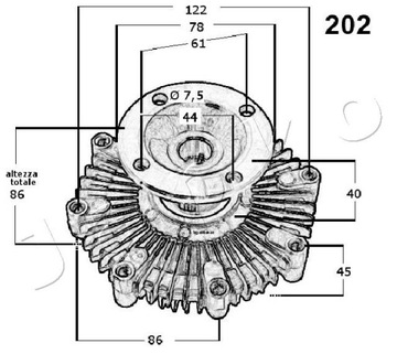 JAPKO 36202 SPOJKA VENTILÁTOR CHLAZENÍ