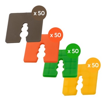 Пластиковые выравнивающие шайбы для оконных шурупов 2-5 мм 200 шт.