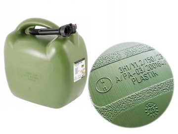 KANISTER PLASTIKOWY NA PALIWO, 20L, OWALNY, KHAKI