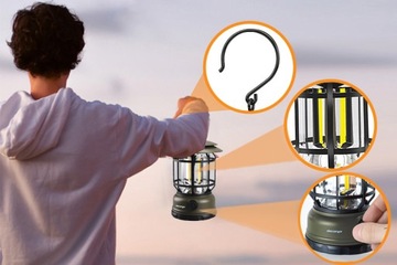 Latarka LED Akumulatorowa Wisząca Stojąca LAMPKA