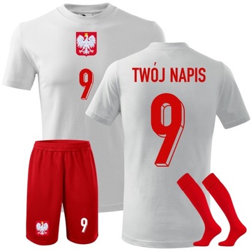 ПОЛЬША комплект польской футбольной формы Левандовски 8 лет с принтом 134