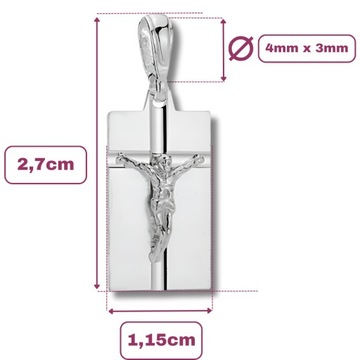 Серебряный медальон пр.925 Христос на Кресте +ГРАВИРОВКА