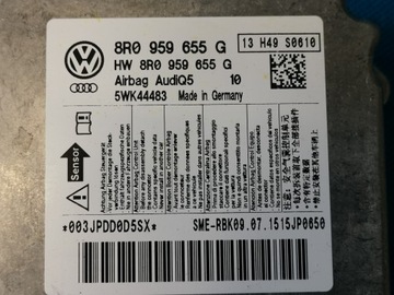 AUDI SQ5 Q5 8R LIFT 2016R 3.0TDI МОДУЛЬ ДАТЧИКА КОНТРОЛЛЕРА ПОДУШЕК БЕЗОПАСНОСТИ 8R0959655G