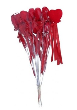 Walentynki SERCA welurowe na piku WELUR ozdoba dekoracje miłość 22 cm 12szt