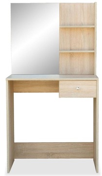 ТРУДАМНЫЙ СТОЛИК СО СВЕТОДИОДНЫМ ЗЕРКАЛОМ, ПОЛКАМИ И ЯЩИКОМ ДЛЯ МАКИЯЖИ