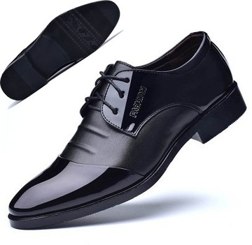 eleganckie wygodne meskie wizytowe buty skorzane casual r.44