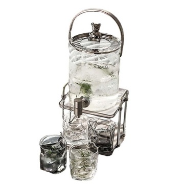 Glass Drink Dispenser for Party Glass Jar Beverage