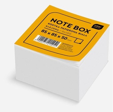 KOSTKA PAPIEROWA BIAŁA 85x85x50 KLEJONA INTERDRUK