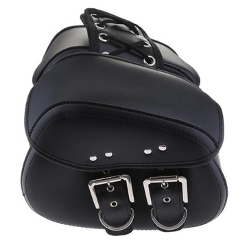 Saddlebags Motorcycle Pouch Black Leather Two
