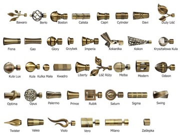 KARNISZ pojedynczy 19mm / 400 cm LUXURY CICHE KÓŁKA wzory 6 KOLORÓW wybór