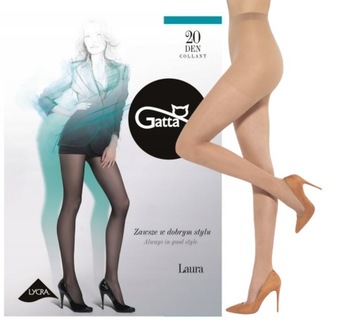 Rajstopy GATTA LAURA lycra 15/20 DEN 2-S dune