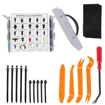 SPINKI SAMOCHODOWE DO TAPICERKI AUTA KLIPSY KOŁKI 925 EL + ŚCIĄGACZE WYJMAK