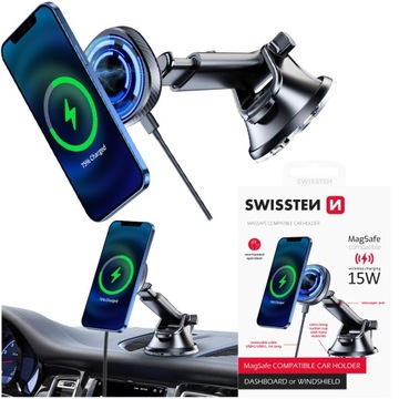 SWISSTEN Uchwyt na kokpit szybę ładowarka MagSafe