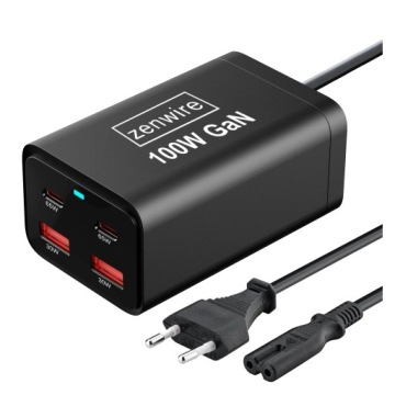 Síťová nabíječka Napájecí adaptér 100W Kostka GaN 3 Ac kabel 2x Usb-c 65W 2x Usb