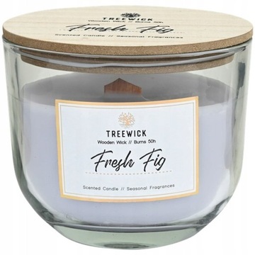 ŚWIECA ZAPACHOWA W SZKLE DREWNIANY KNOT FRESH FIG