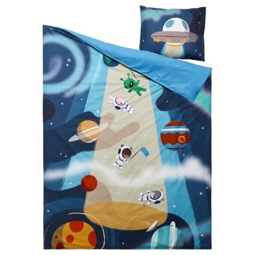 IKEA AFTONSPARV pościel dziecięca 150x200 + 50x60 KOSMOS
