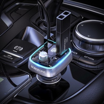 BOROFONE TRANSMITER FM BC32 SUNLIGHT MP3, BLUETOOTH - 2XUSB + MICROSD - QC
