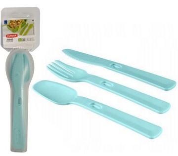 CURVER sztućce plastikowe w etui Smart To Go - TURKUS