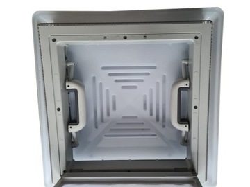 Мансардное окно МПК 46К 40х40, большое зимнее покрытие, серое, с рольставней и москитной сеткой