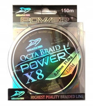 PLECIONKA X8 POWER BRAID 150 m 0,28 mm/ 51 kg !