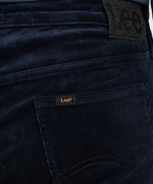 LEE DAREN sztruksy proste spodnie jeans straight ZIP FLY W32 L32 granatowy