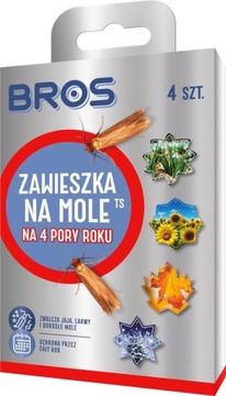 ZAWIESZKI ŚRODEK NA MOLE ODZIEŻOWE UBRANIOWE NA 4 PORY ROKU BROS (4 SZT)