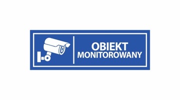 Naklejka OBIEKT MONITOROWANY 30x10 cm LAMINOWANA