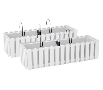 2x Skrzynka doniczka balkonowa DDEF600W Białe